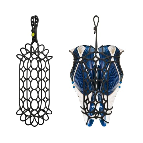 BONE Shoe Tie, Shoe Holster for Backpack, Elastic Silicone Shoe Hanger with Footwear Clips, Hang Extra Cleats Boots on Bags
