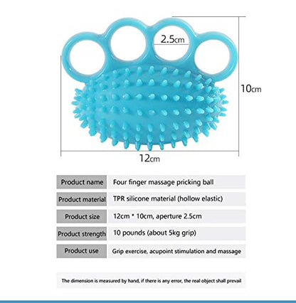 Techlove Four Finger Grip Ball, Palm Massage, Bump Stimulation, Hand Grip Exercise, Strength Recovery