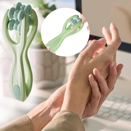 2pcs Finger Massager for Arthritis Pain Relief Manual Roller Green | Hand Thumb Palm Foot Acupressure Massage Tools for Arthritis Massager Mothers Day Gift for Woman - color: Light Green