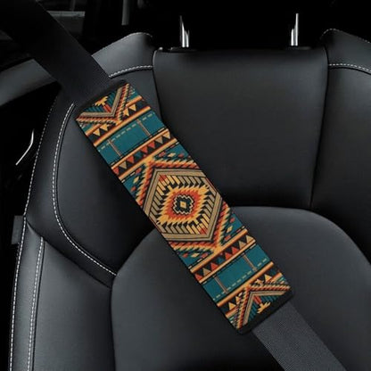 2 Pack Geometric Tribal Aztec Seat Belt Shoulder Pad Universal Fit Harness Pads Strap for Kids, Car Seats Pushchair Strollers High Chair Pushchair, Shock Absorption - color: Pattern 330