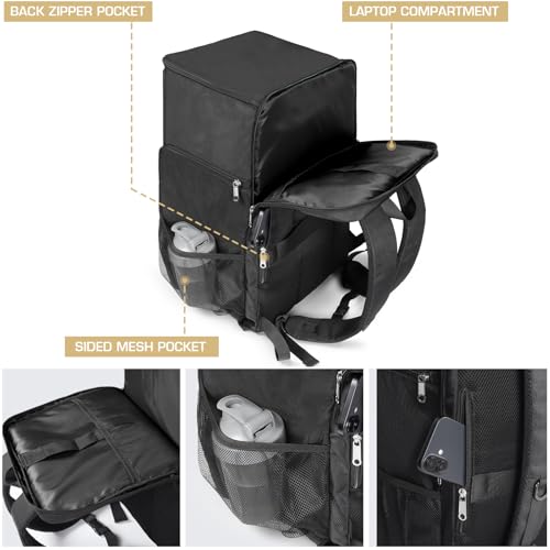Gatycallaty Sneaker Bag Travel Shoes Duffel Bag Carry On Adjustable Compartment for Workout Travel Gym (Black) - color: Black