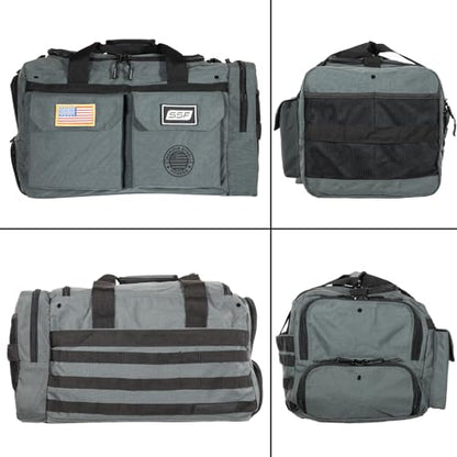 Serious Steel Fitness Gym Bag, 1000D Nylon Duffel Bag, Heavy Duty (Grey - Mid Bud 2.0) - color: Grey, style: Duffel Bag (Mid Bud)