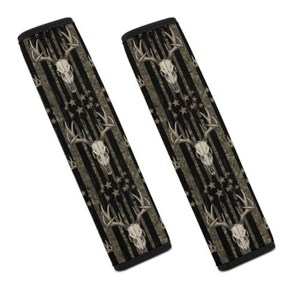 1 Pair Soft Padded Seat Belt Cover for Child, Most Cars, Camo American Flag Deer Camouflage Shoulder Harness Cover, Neck and Shoulder Support - color: Pattern 803