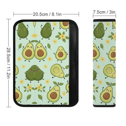 Universal Soft and Comfortable Green Avocado Seat Belt Shoulder Pad for Kids, Most Cars, 1 Pair Seat Belt Covers Cushion Anti-Slip Pad - color: Pattern 298
