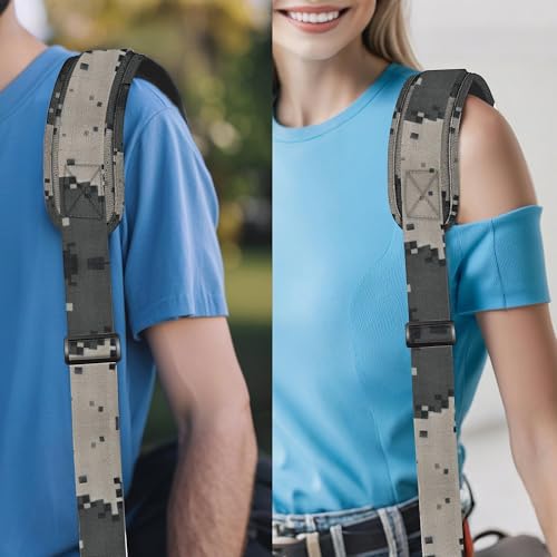 ZINZ 75" Shoulder Strap with Fixed Pad and Dual Balanced Buckles，Camouflage Gray - color: Camouflage Gray