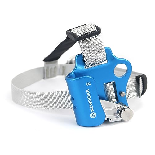 NewDoar UIAA & CE Certified Hand Ascender Rock Climbing Tree Arborist Rappelling Gear Equipment Rope Clamp for 8~13MM Rope - color: Blue Set-Right