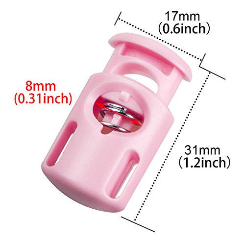 DYZD Plastic Cord Locks End Spring Stop Toggle Stoppers Multi-Colour (10PCS, Pink) - color: Pink