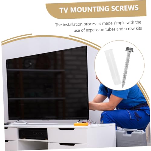 Zerodeko 10Sets Tv Mounting Screws Kit with Concrete Wall Anchors Reliable Hardware for Stable Support Wall Mounts Compatible with Various Designs