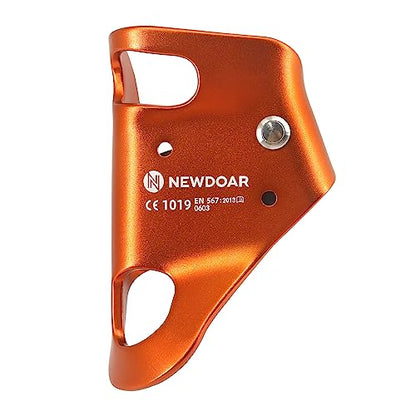 NewDoar Rock Climbing Chest Ascender Abdominal for Vertical Rope Climbing CE Certified Rope Clamp for 8~13MM Rope - color: Orange