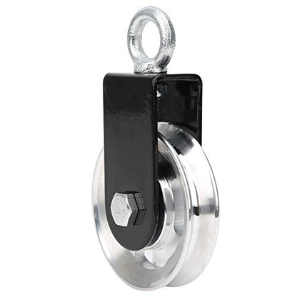 Fitness Equipment Supports Pulley, Stainless Steel Mute Hanging Wheel, DIY Accessory with Bearing Lifting Pulley, Sturdy Proof Rotating Top Ring for Indoor Outdoor Rope Traini