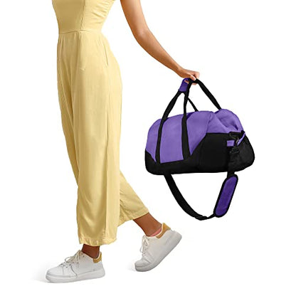21" Large Duffle Bag with Adjustable Strap - color: Purple