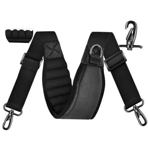ZINZ Shoulder Strap 67" with Padded, Bag Strap with Dual Buckles and Metal Swivel Hooks for Laptop Bag, Camera Bag and More - color: Black
