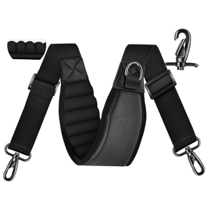 ZINZ Shoulder Strap 67" with Padded, Bag Strap with Dual Buckles and Metal Swivel Hooks for Laptop Bag, Camera Bag and More - color: Black