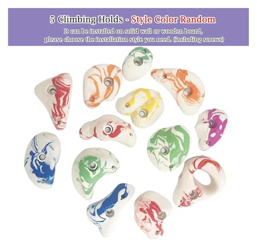 Climbing Kit,Climbing Holds, Rock Wall Climbing Holds,Resin Climbing Hold,Outdoor Playground Pastel Climbing Set,Rock Climbing Wall(Solid Wall Installation) - size: Solid wall installation