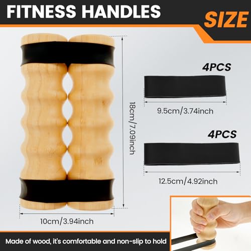 Wood Exercise Rip Stick Comfortable Slip Workout Liftstick with Adjustable Resistance Band Compact Upper Body Workout Rip Stick Band for Home Gym Use