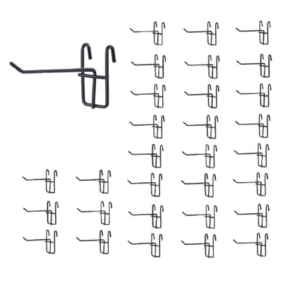 NectaCol 30 Packs 6" Metal Grid Wall Hooks, Standard Gridwall Panel Hooks are for Gridwall Panels Display,Black - size: 6 Inch