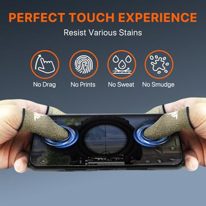 JWH Ultra-Thin Pure Silver Fiber Gaming Finger Thumb Sleeve, Silky Sensitivity,20 Pack Guantes para Dedos dedales Gamer profesionales,with 2 pcs Storage Box,Dedales Gamer,for PUBG Gaming Cots Gloves - color: Silver（20pack,2pcsStorage Box）