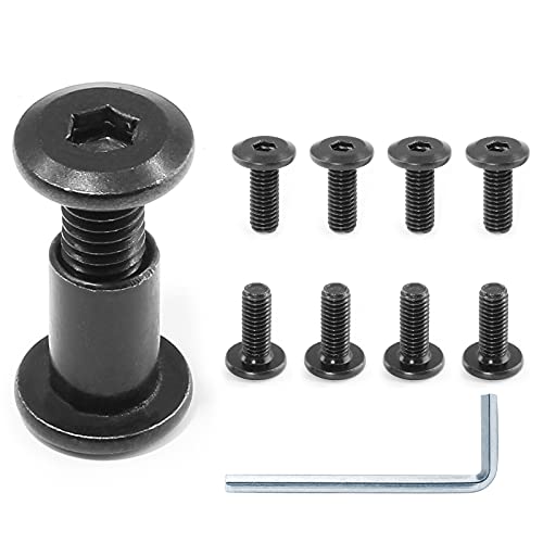M6x16mm Hex Drive Socket Cap Bolt, Black, 10 Pair (20 Piece) | Allen Wrench Included, Furniture Connector Bolts, Countersunk Screw Barrel Nuts, For Crib Replacement Belt Cabinet - color: Black, size: M6x16mm