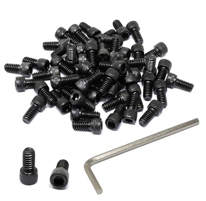 iexcell 50 Pcs 1/4-20 x 1/2" Alloy Steel 12.9 Grade Hex Socket Head Cap Screws Bolts Kit, Black Oxide Finish - size: 1/4-20 x 1/2"
