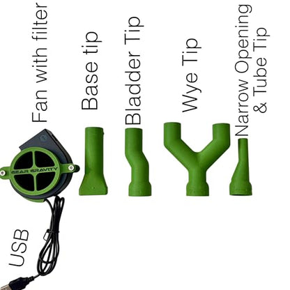 Water Bladder Dryer, Hydration Bladder Dryer: Universal Gear Dryer with 4 Modular Nozzles for Shoes, Gloves, Bottles, Wetsuits, or Other Gear - Powerful Whisper-Quiet Brushless Fan and Dust Filter