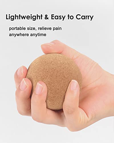 KITWILD Cork Massage Ball Set, High Density Fine Particles Massage Ball for Deep Tissue Muscle Massage, Myofascial Release, and Yoga Therapy, 2.5''+2.5''+3.15'' Lightweight Lacrosse Massage Balls - style: 3 Pack (2.5''+2.5''+3.15'')