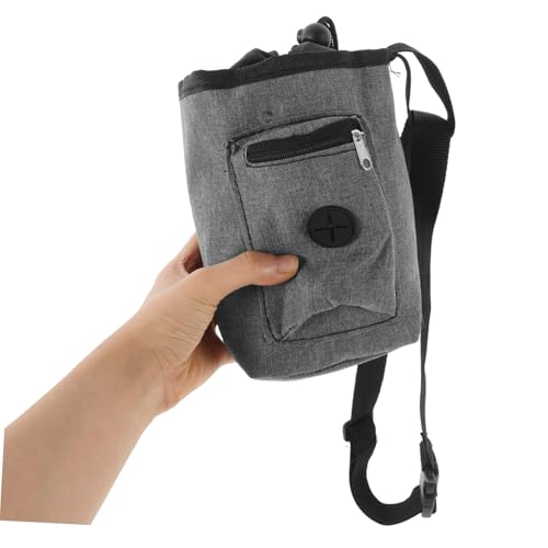 POPETPOP Slip Oxford Cloth Chalk Bag with Zippered Pocket and Secure Closure Gray Waist Pouch for Rock Climbing Gymnastics Bouldering and Outdoor Hiking Activities