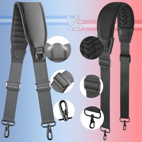 ZINZ Shoulder Strap 78" Belt with Neoprene Thick Padded, Universal Bag Strap with Double Adjustable Buckles and Metal Swivel Hooks,Ideal for Individuals 5'11" and Taller,Gray - color: Gray