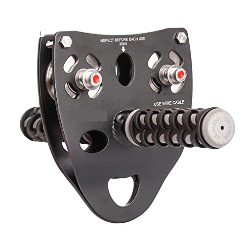 INLIMA Pulley Rock Climbing Mountaineering Cable Rope Pulley with Anti-Slip Silicone Rubber Handle Climbing Accessories