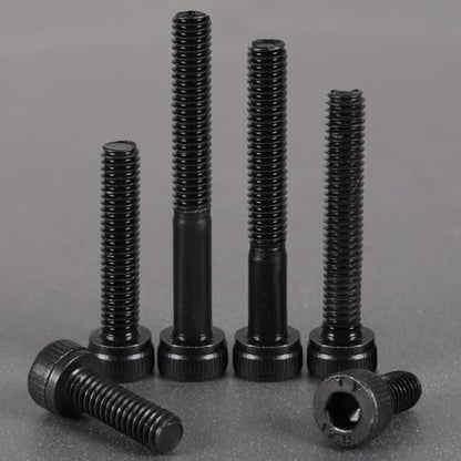 VGBUY 500Pcs M4 Screw Kit, Black M4 Screws (7 Sizes 6-30mm), Assorted Metric Nuts and Bolts Assortment Kit, Hex Socket Head Cap 6/8/12/16/20/25/30mm with Washer Nuts, 12.9 Grade - size: M4x6/8/12/16/20/25/30mm, style: Socket Head