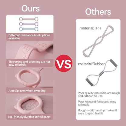 Figure 8 Workout Resistance Band - 3 Elasticities Optional 20 30 40lb, Thicker Durable Arm Back Shoulder Exercise Elastic Rope Yoga Straps Pilates Flexbands, Physical Therapy Stretch Bands - color: 40LB Pink