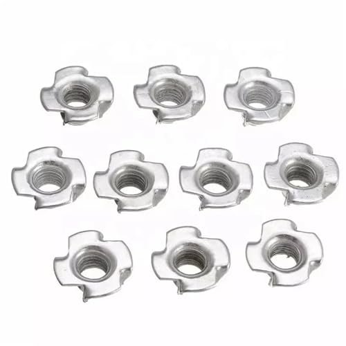 T-Nuts 50/100Pcs M3 M4 M5 M6 M8 M10 M12 Four Claws Nut Speaker T-nut Blind Pronged Insert Tee Nut Four-Point Impact Nuts for Wood, Rock Climbing Holds(M3 (100pcs)) - size: M3 (100pcs)