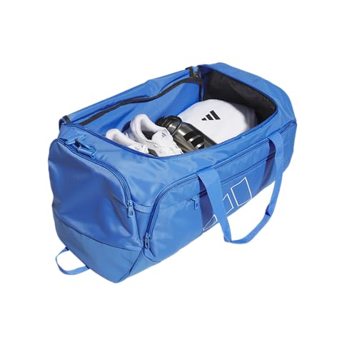 adidas Defender 5 Duffel Bag for Sports, Gym and Travel, Ray Blue/White, OSFA - color: Ray Blue/White/Medium 59L, style: Medium 59l