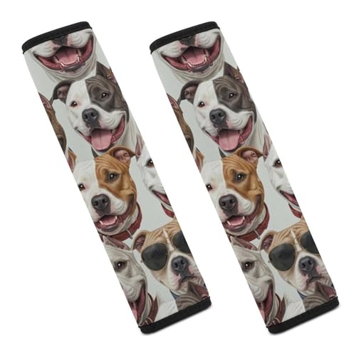 2 Pack Pitbull Dog Seat Belt Shoulder Pad Universal Fit Harness Pads Strap for Kids, Car Seats Pushchair Strollers High Chair Pushchair, Shock Absorption - color: Pattern 897