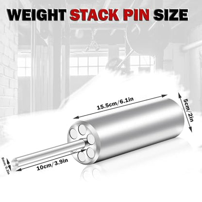 Steel Weight Stack Pin - Gym Pins for Weight Stack, Secure & Durable Fitness Gym Pin Extender for 2" Weight Plates - size: 8*100mm