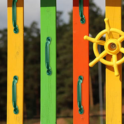 12 Pcs Playground Safety Handles Plastic Grab Handle Playhouse Safety Hand Grips Playset Equipment for Kids Treehouse Playground, 2 Colors