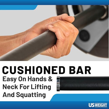 US Weight Weight Set for Home Gym - Barbell, Curl Bar or Multi-Use Options - Various Weight Options - size: 54LB, style: Multi-Use