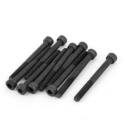 uxcell M6x60mm 12.9 Alloy Steel Hex Socket Screws Partially Threaded Bolt Black 10Pcs - size: M6x60mm