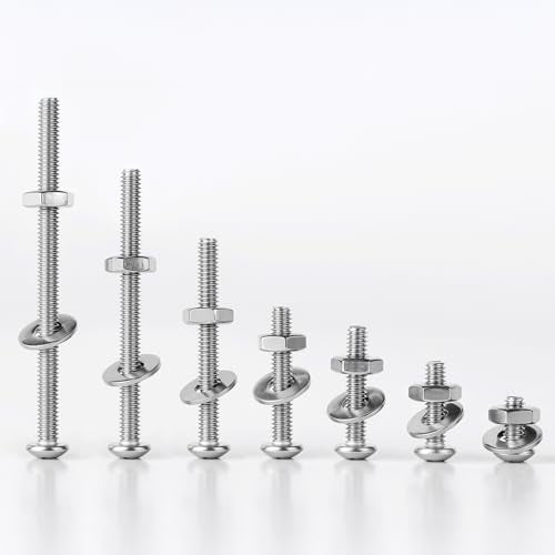 #8-32 x 1-1/4" Pan Head Machine Screws Nut Bolt Washer Assortment Kit,(60 Sets) 304 Stainless Steel 18-8 Phillips Drive Full Thread Assorted - size: #8-32 x 1-1/4"