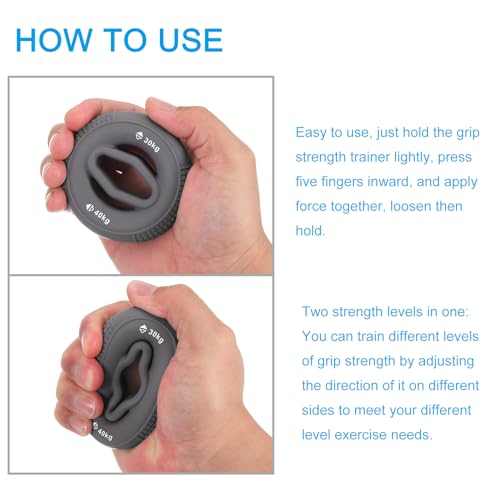 uxcell Hand Grip Strengtheners, Grip Strength Training for Rock Climbing - color: Grey