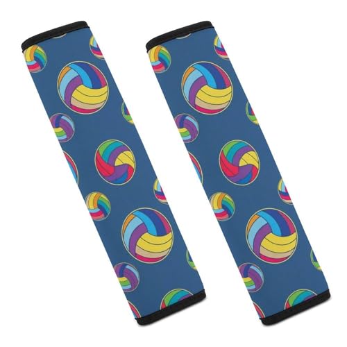 Universal Fit Seat Belt Cover for Adult Use, Stroller Pushchair High Chair, 2PCS Volleyball Ball Sport Harness Pads Strap Shock Absorption - color: Pattern 356