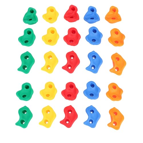 PE Rock Climbing Holds for Kids, 20PCS Climbing Rocks with Mounting Hardware for Indoor Outdoor Playground Set, Wear Odorless Wall Holds