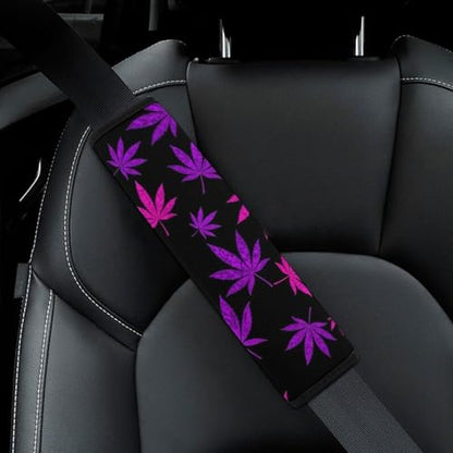 1 Pair Purple Weedleaf Car Seat Straps Shoulder Pads Soft Padded Harness Pads Strap for Adult Use, Stroller Pushchair High Chair, Comfortable Driving - color: Pattern 576