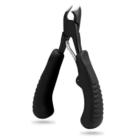 Toenail Clippers for Thick & Ingrown Nails - Heavy Duty for Seniors, Men with Arthritis, Ultra Sharp Stainless Steel Curved Blade, Ergonomic Non-Slip Pedicure Tool for Hard, Thick, Fungal Nails - color: Black