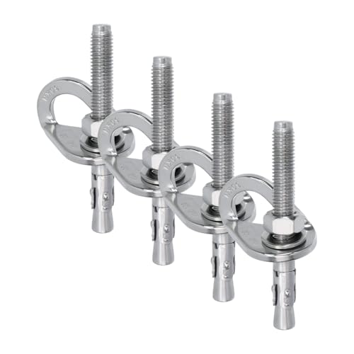 HEVSTIL 4-Pack Bolt Hanger for Climbing – 30kN Stainless Steel Rock Anchor Hanger for 12mm (1/2") Bolts for Rock Climbing, Mountaineering