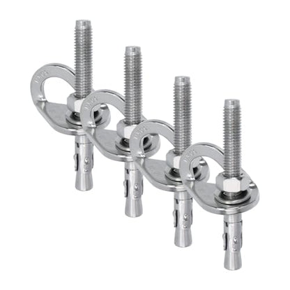 HEVSTIL 4-Pack Bolt Hanger for Climbing – 30kN Stainless Steel Rock Anchor Hanger for 12mm (1/2") Bolts for Rock Climbing, Mountaineering