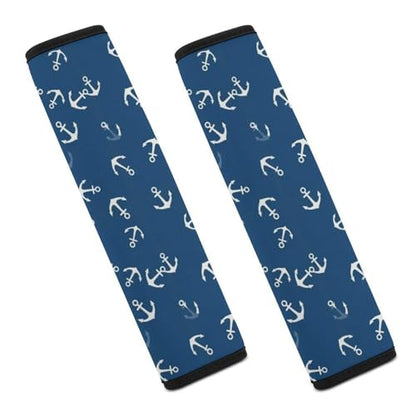 2 Pack Nautical Anchor Car Seat Straps Shoulder Pads Soft Padded Seat Belt Cushion for Kids, All Vehicles, Pressure Relief - color: Pattern 674
