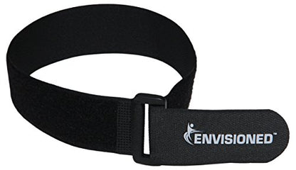 Reusable Cinch Straps 2" x 72" - 2 Pack - Hook and Loop Straps (Black) - color: Black, size: 2" x 72"