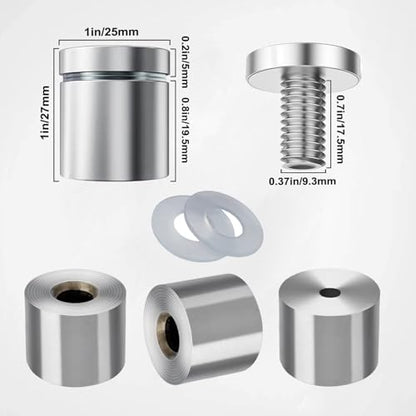 Standoff Screws 1 x 1 Inch Mediee 20 Pack Sign Standoff Stainless Steel Stand Off Wall Mounts Standoffs Mounting Hardware for Acrylic Signs