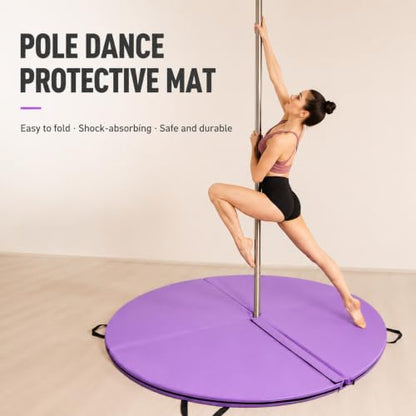 Folding Portable Pole Dance Crash Pad, Safety Mat Portable Safety Round Dancing Cushion, Suitable for Beginners Fitness Gymnastics Striptease - size: 120*10cm/47.2*3.9in