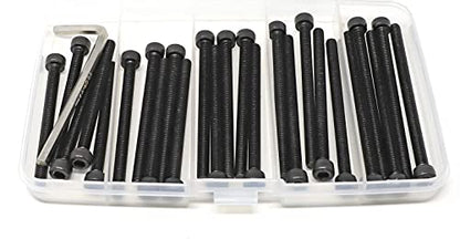 iexcell 25 Pcs M5 x 60/65/70/75/80 Alloy Steel 12.9 Grade Hex Socket Head Cap Screws Bolts Assortment Kit, Black Oxide Finish - size: M5 x 60/65/70/75/80mm